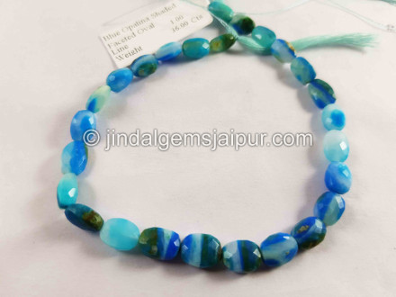 Natural  Blue Opalina Faceted Oval Beads